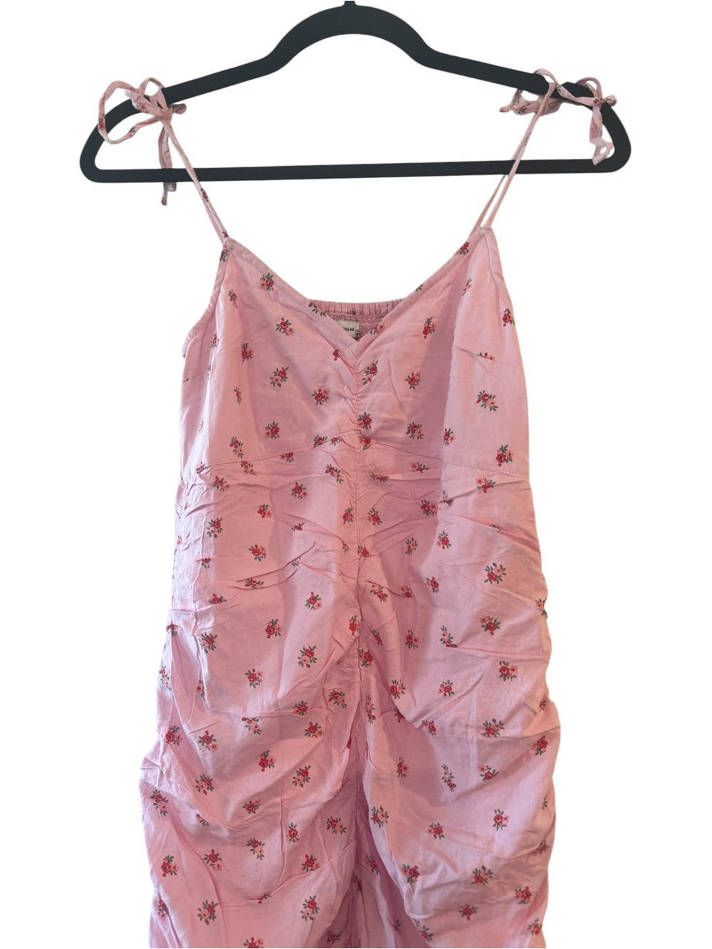 Hollister Pink Floral Smocked Tie-Strap Dress - Picture 2 of 7